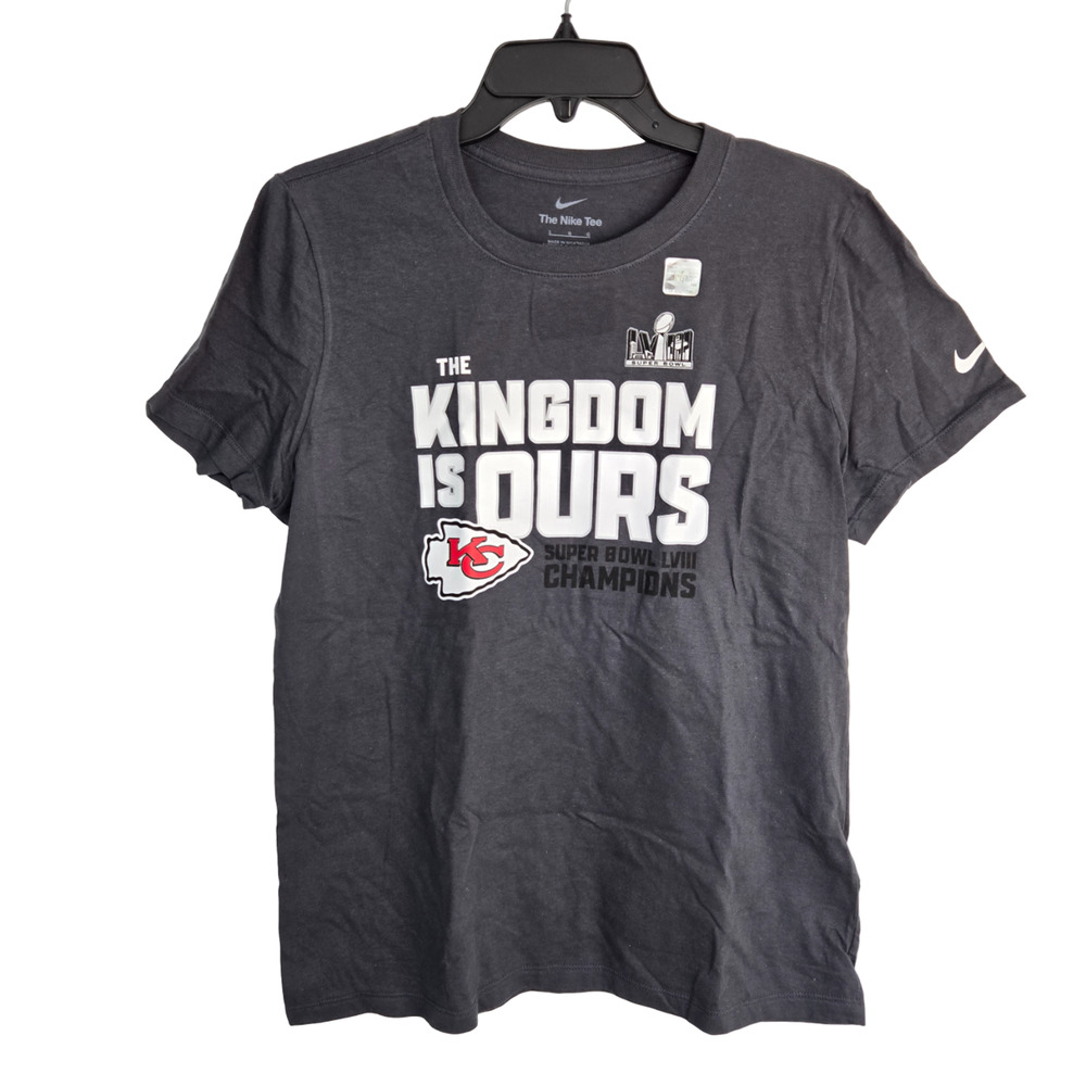 Nike Black Tee Kansas City Chiefs Super Bowl LVIII Champions Mens T-shirt L NWOT